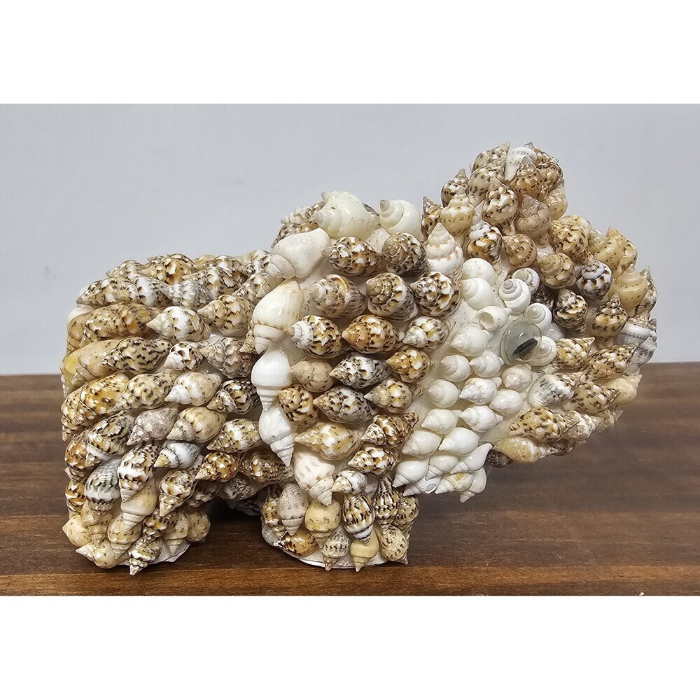 Sea Shell Encrusted Elephant Figurine Shell Covered Hand Made Statue Philippines - Picture 3 of 7